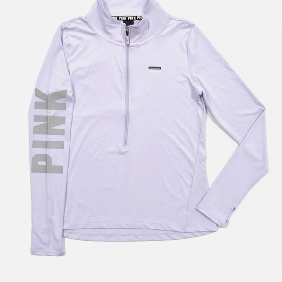 PINK Victoria's Secret Tops - PINK Victoria's Secret Lavender Quarter-Zip Jacket